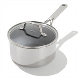 Trident Hybrid Non-Stick Stainless Steel 2.5 Qt Saucepan with Lid X8