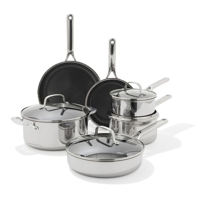 Trident Hybrid Non-Stick Stainless Steel 10-Piece Set Q8