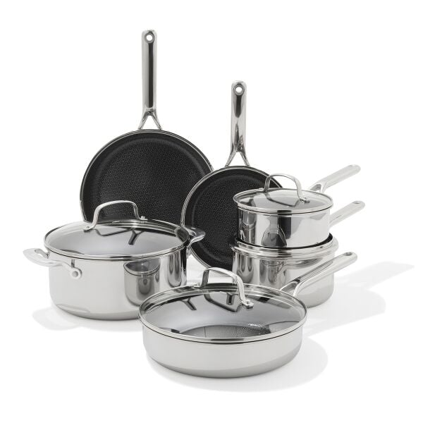 Trident Hybrid Non-Stick Stainless Steel 10-Piece Set Q8