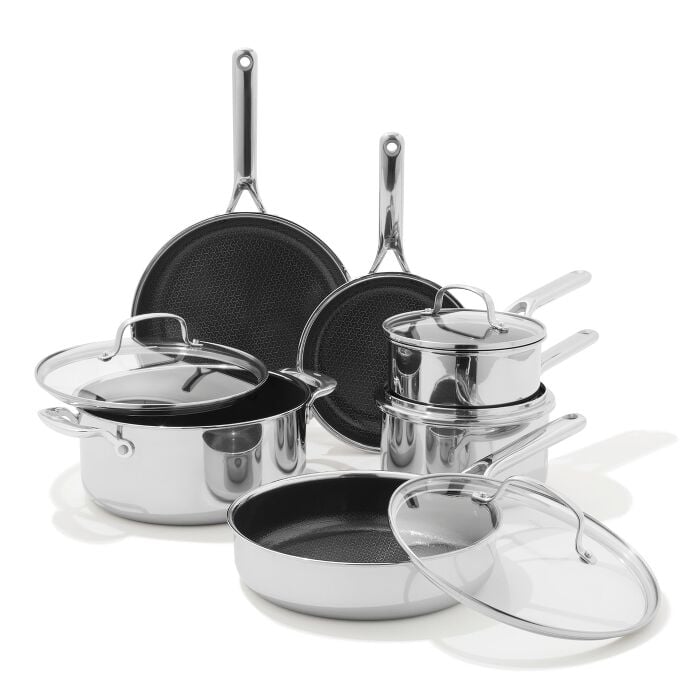 Trident Hybrid Non-Stick Stainless Steel 10-Piece Set Q8