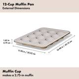 Non-Stick Pro Ceramic Coated Metal Bakeware 12 Cup Muffin Pan O5