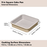 Non-Stick Pro Ceramic Coated Metal Bakeware 9” Square Cake Pan X3