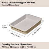 Non-Stick Pro Ceramic Coated Metal Bakeware 9" x 13" Cake Pan E9