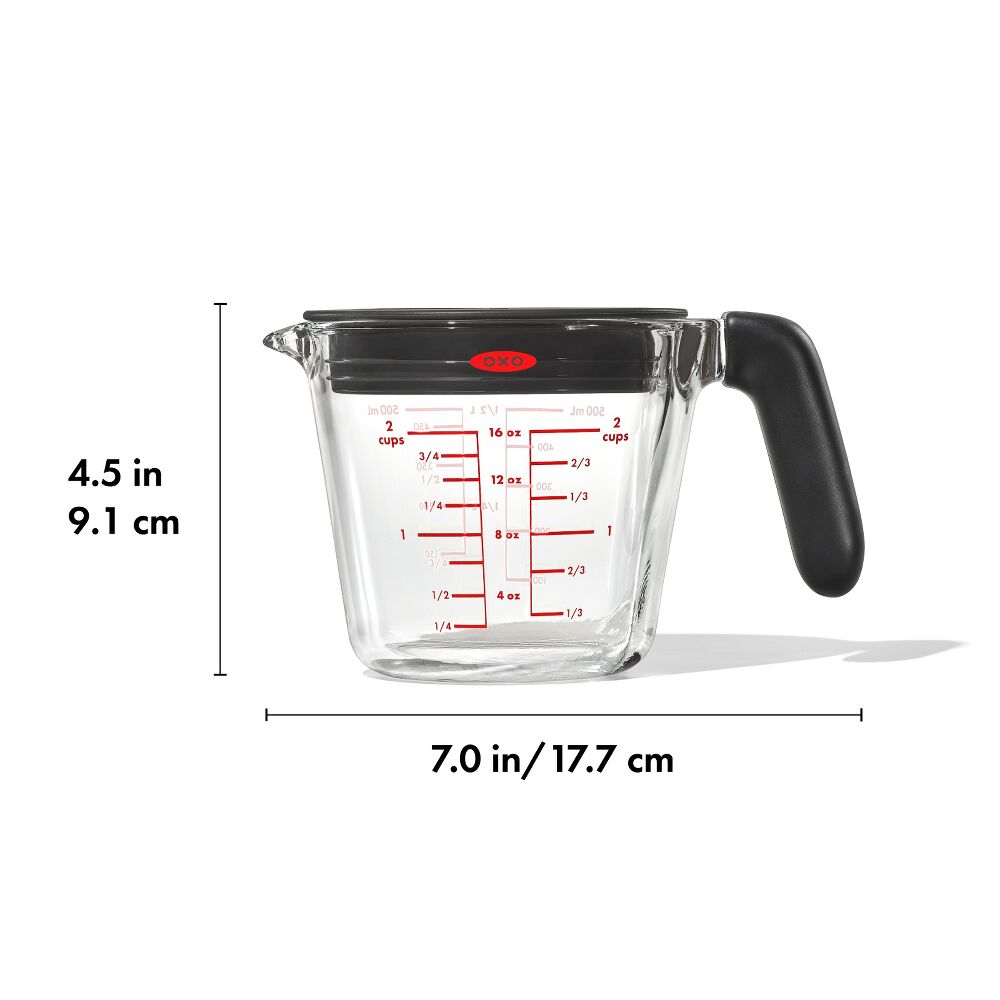 2 Cup Glass Measuring Cup with Lid Y7