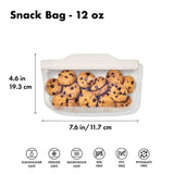 Silicone Reusable Bag - Snack Bag (12 oz) - Oat G4