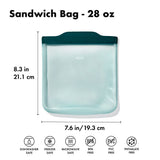 Silicone Reusable Bag - Sandwich Bag (28 oz) - Lagoon O3