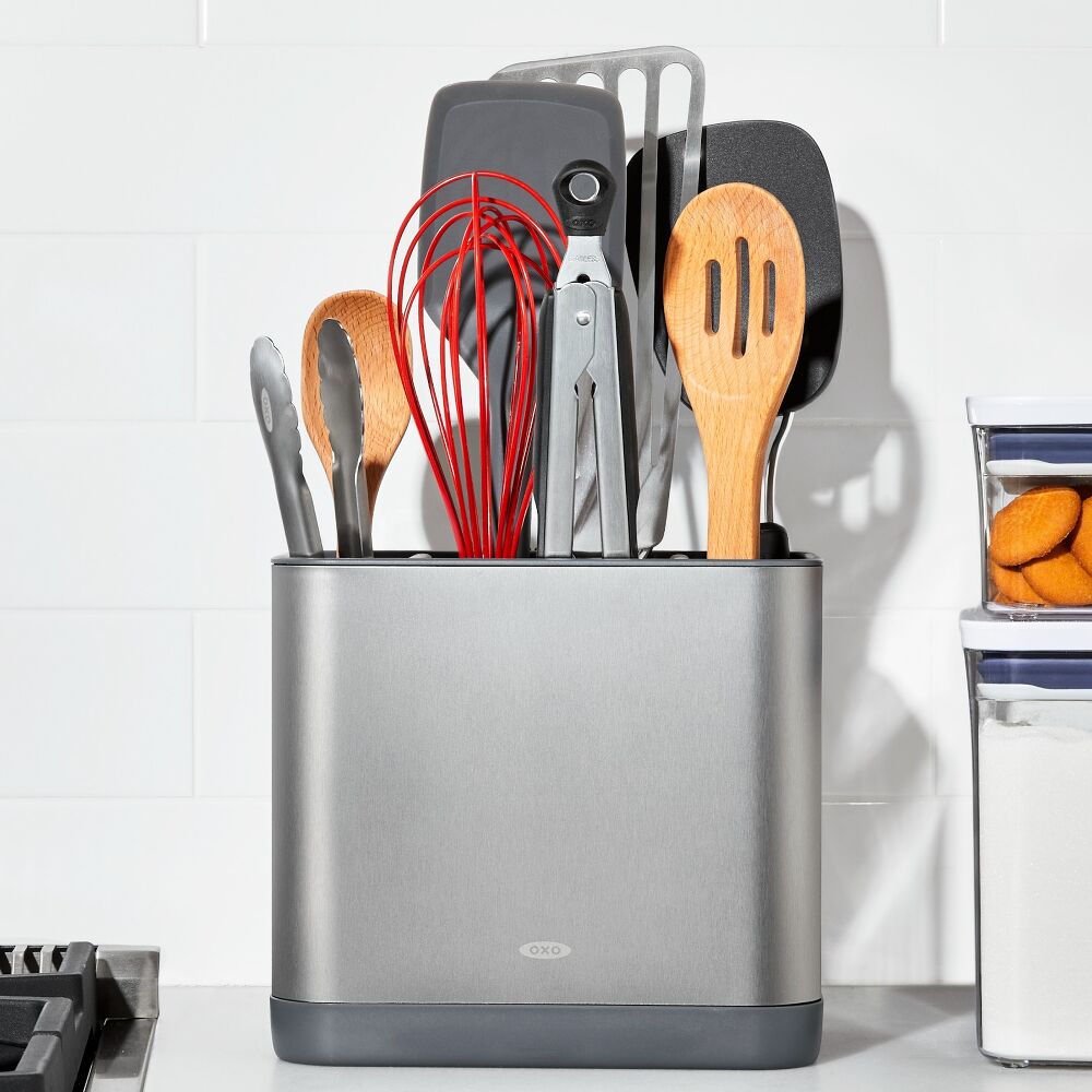 Adjustable Stainless Steel Utensil Holder - Large S9