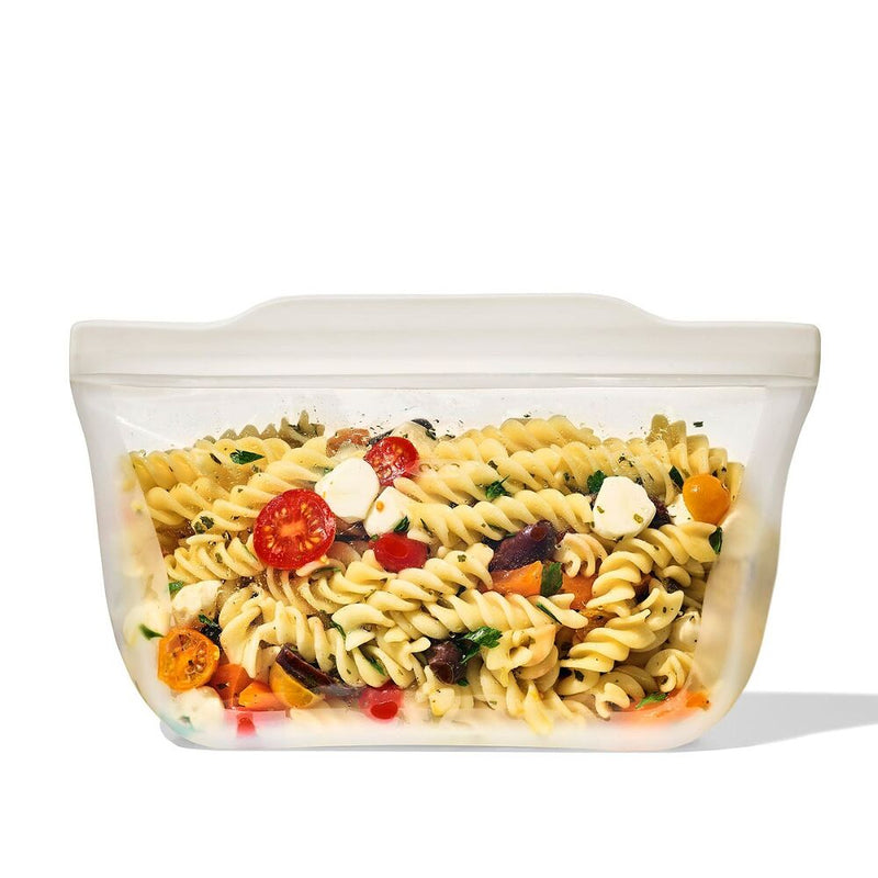 Silicone Reusable Bag - Stand-Up Quart (32 oz) - Oat S2
