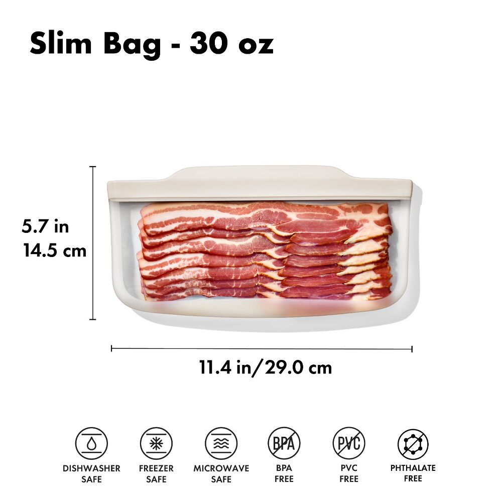 Silicone Reusable Bag - Slim Bag (20 oz) - Oat G1