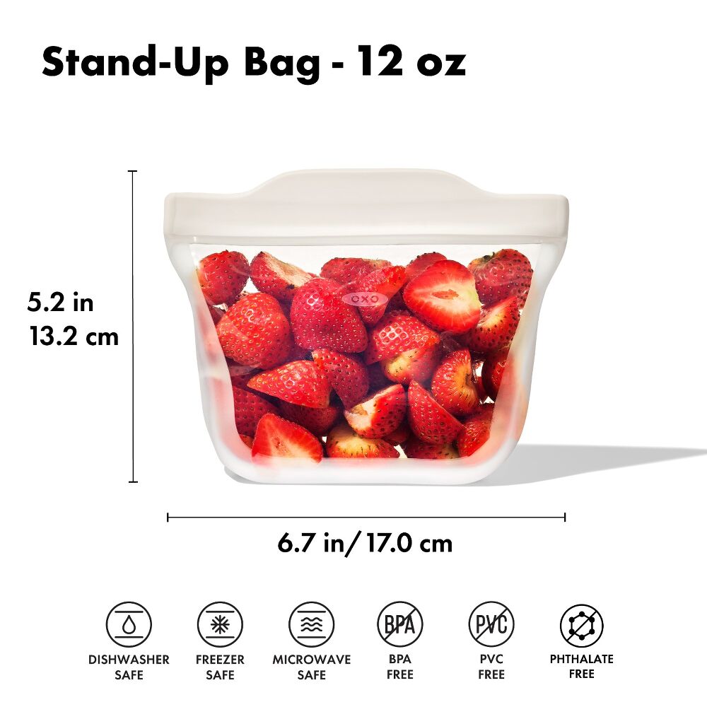 Silicone Reusable Bag - Stand-Up Snack (12 oz) – Oat L4