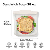 Silicone Reusable Bag - Sandwich Bag (28 oz) - Oat L2