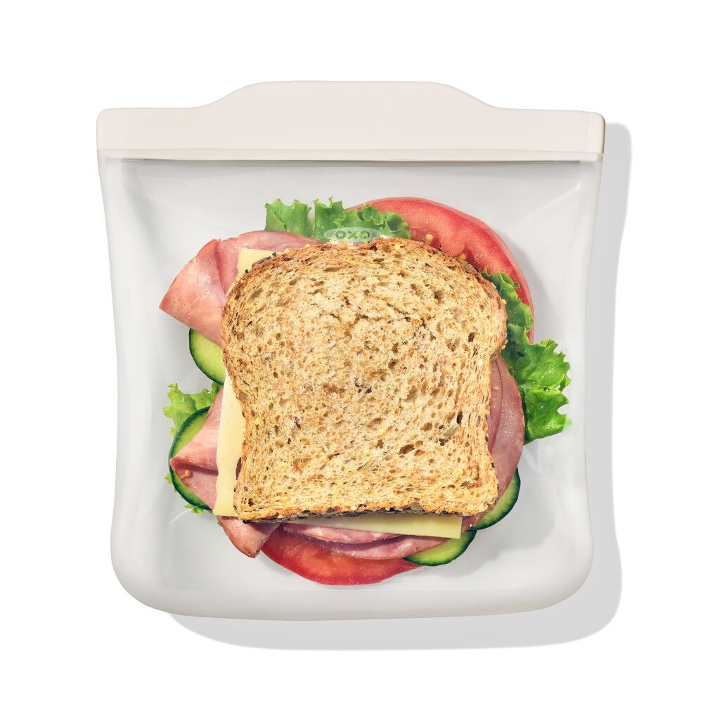 Silicone Reusable Bag - Sandwich Bag (28 oz) - Oat L2