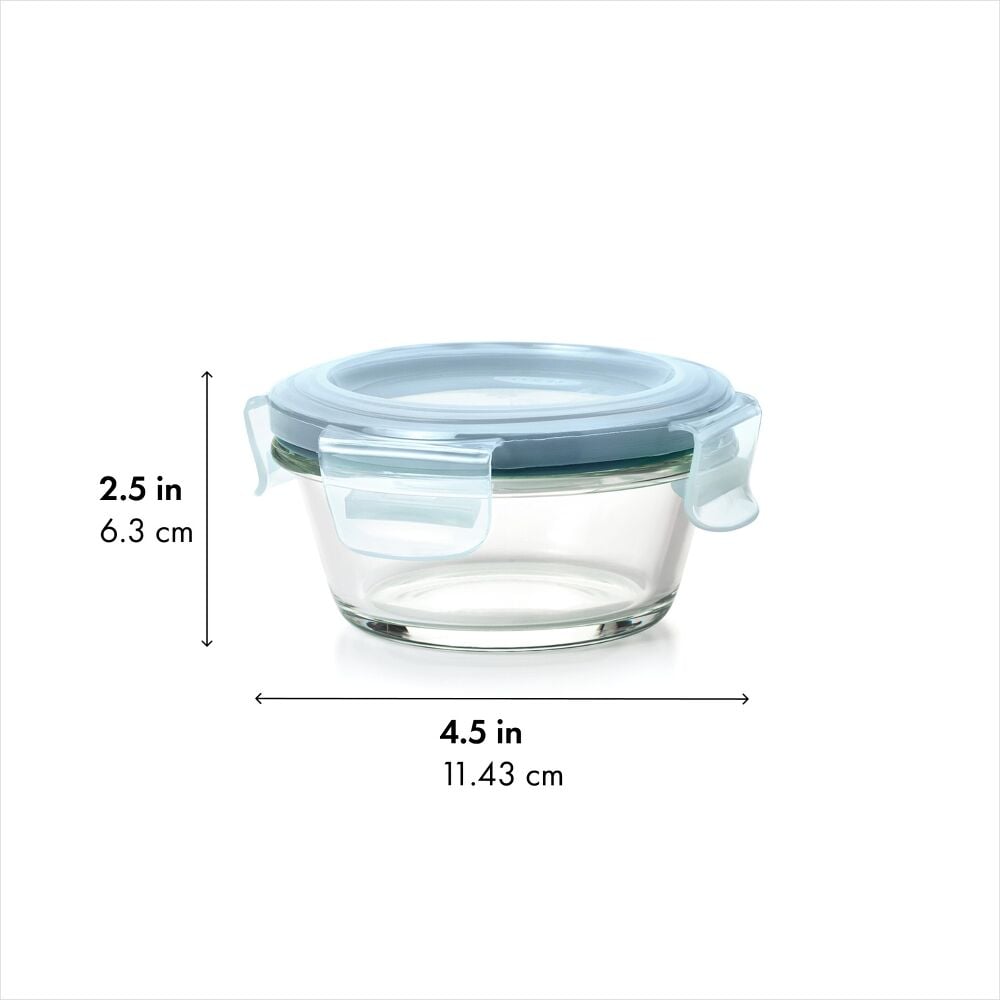Smart Seal 1-Cup Glass Round Container - Arctic Blue E8