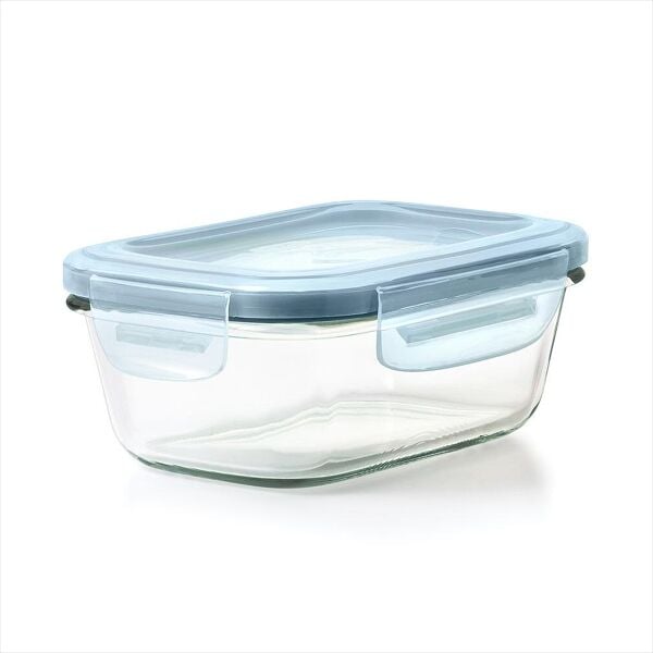 Smart Seal 1.6-Cup Glass Rectangle Container - Arctic Blue P3