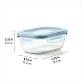 Smart Seal 1.6-Cup Glass Rectangle Container - Arctic Blue P3