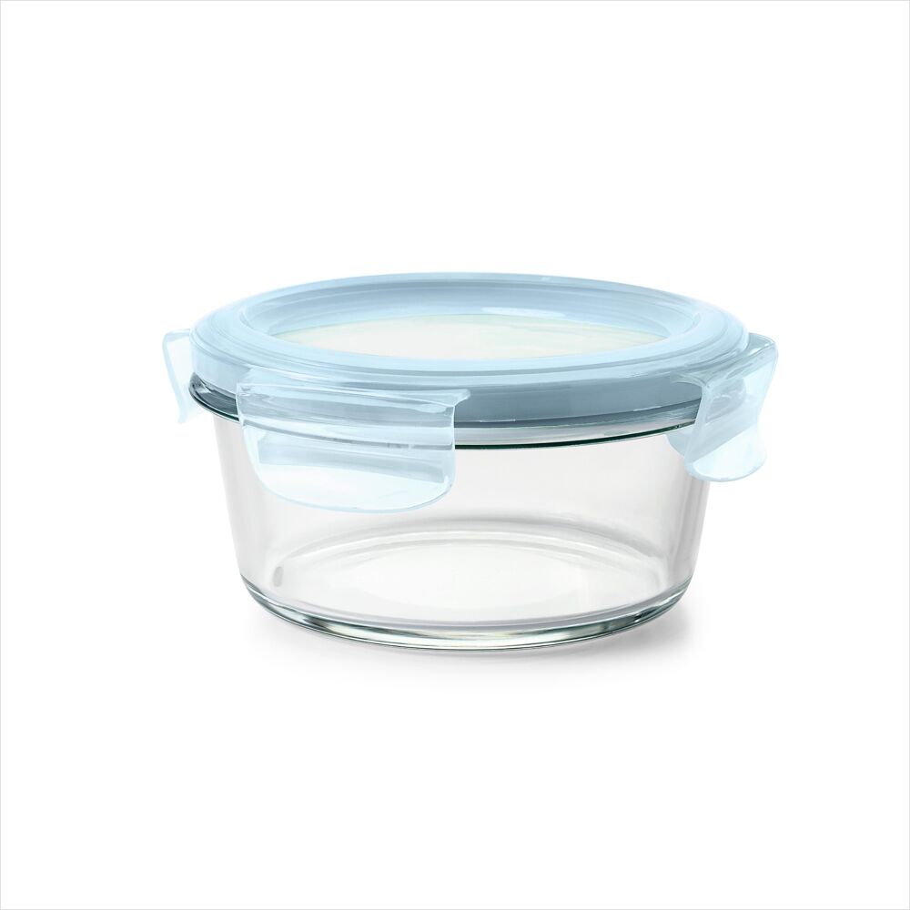 Smart Seal 2-Cup Glass Round Container - Arctic Blue V5