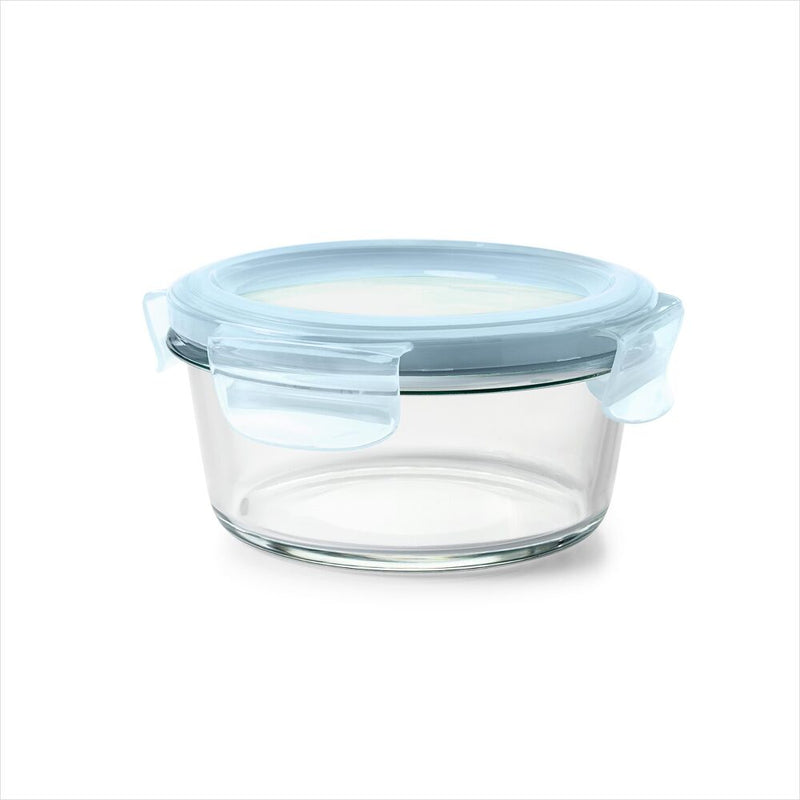 Smart Seal 2-Cup Glass Round Container - Arctic Blue V5