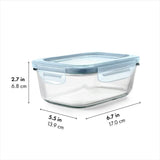 Smart Seal 3.5-Cup Glass Rectangle Container - Arctic Blue V1