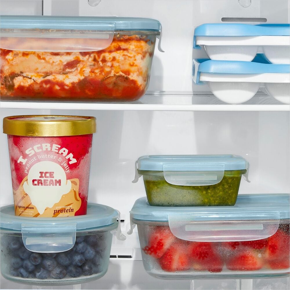 Smart Seal 1-Cup Glass Round Container - Arctic Blue E8
