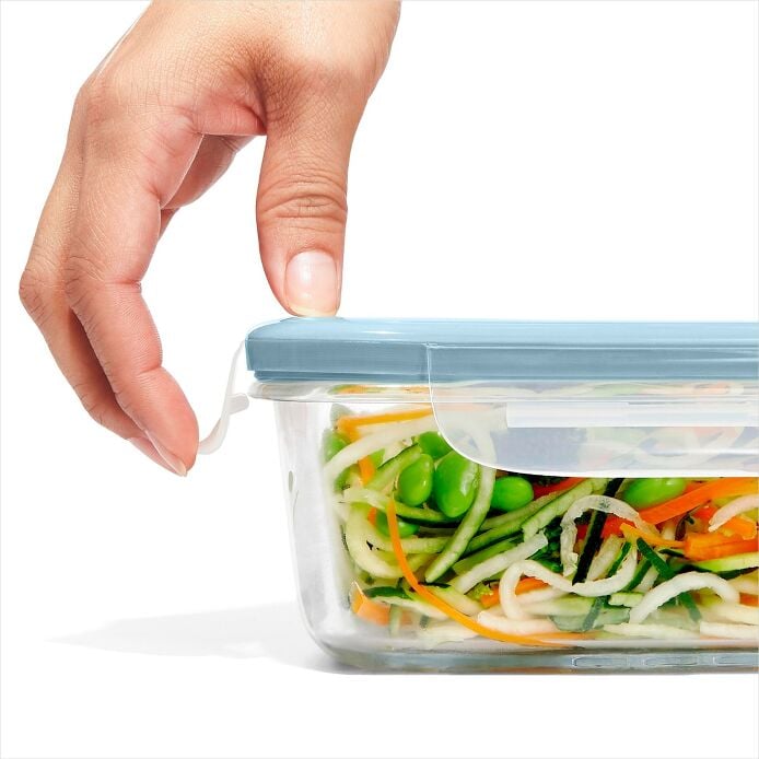 Smart Seal 8-Cup Glass Rectangle Container - Arctic Blue K4