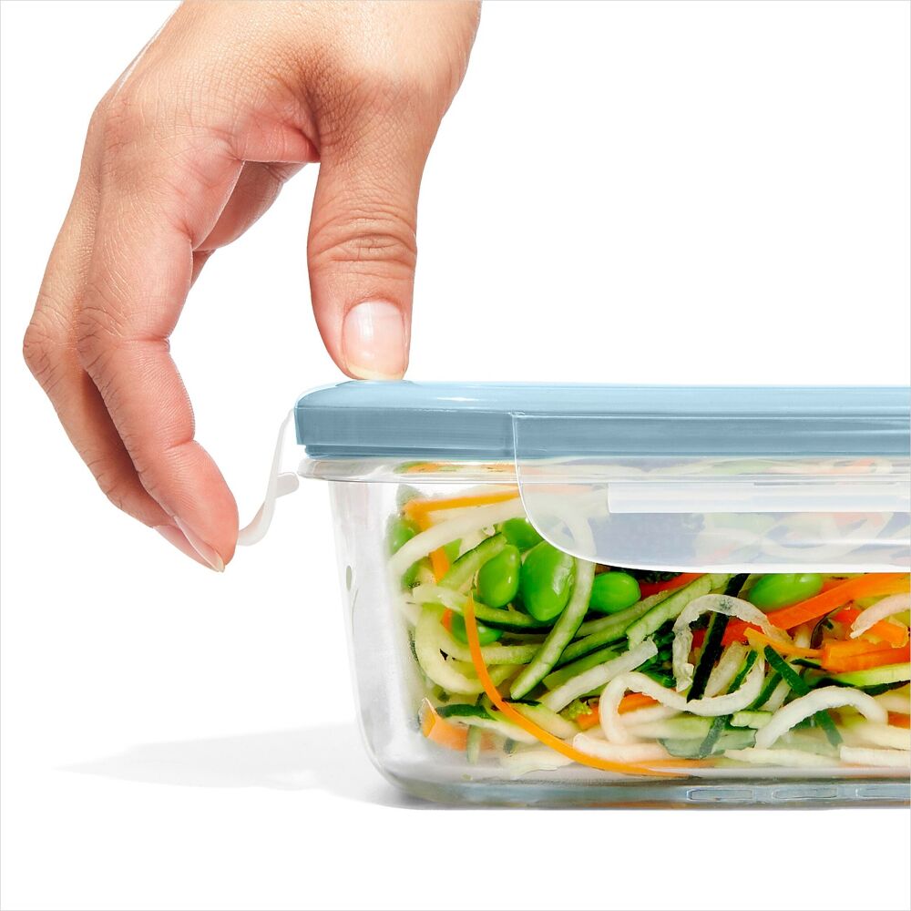 Smart Seal 1.6-Cup Glass Rectangle Container - Arctic Blue P3