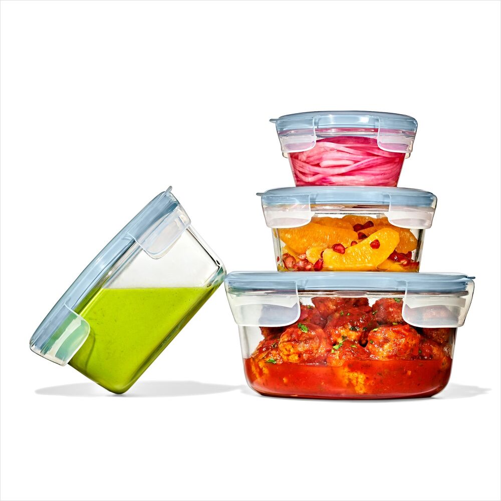 Smart Seal 7-Cup Glass Round Container - Arctic Blue Z4