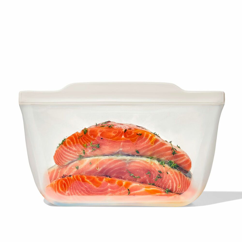 Silicone Reusable Bag - Stand-Up Half Gallon (64 oz) - Oat D8