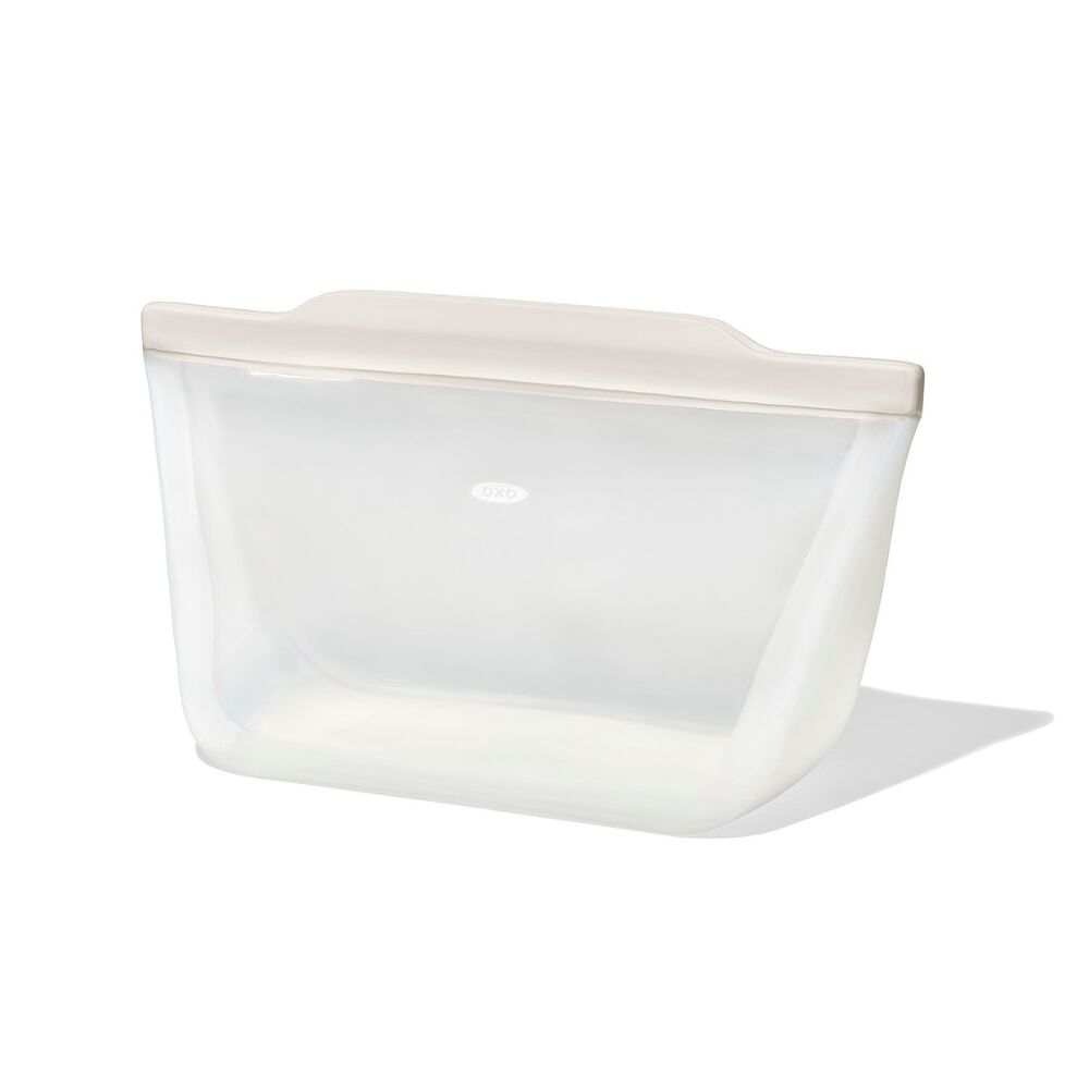 Silicone Reusable Bag - Stand-Up Half Gallon (64 oz) - Oat D8
