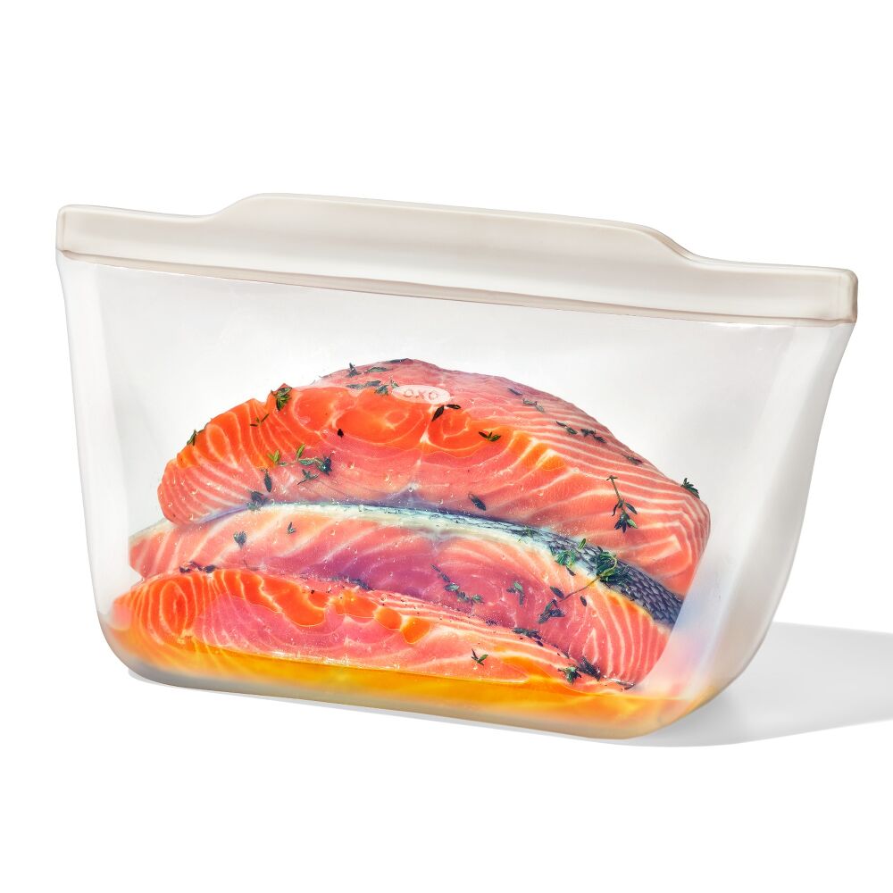 Silicone Reusable Bag - Stand-Up Half Gallon (64 oz) - Oat N0