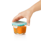 Baby Blocks Glass Food Storage Containers 4 Oz - Tot Teal V6