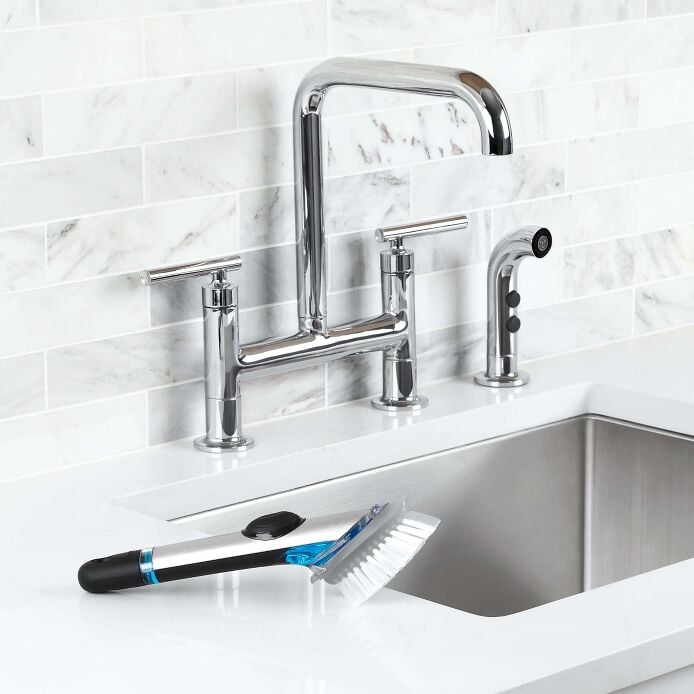 Steel Soap Dispensing Dish Brush V6