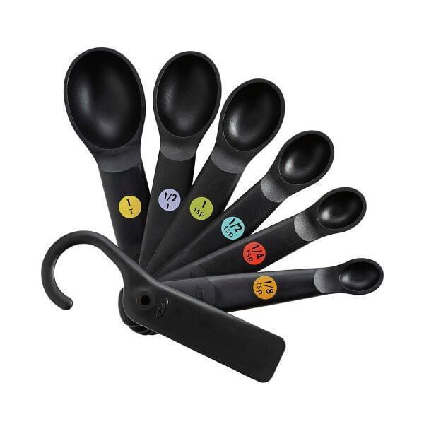 7 Piece Plastic Measuring Spoons - Black B2
