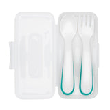 On-the-Go Plastic Fork and Spoon Set with Travel Case J6