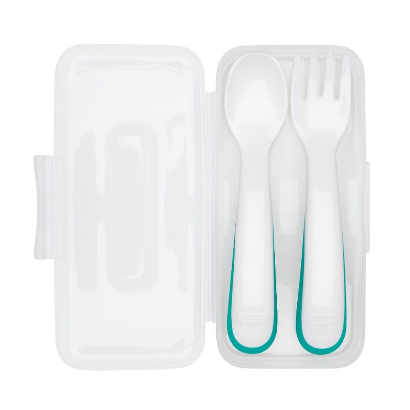 On-the-Go Plastic Fork and Spoon Set with Travel Case J6