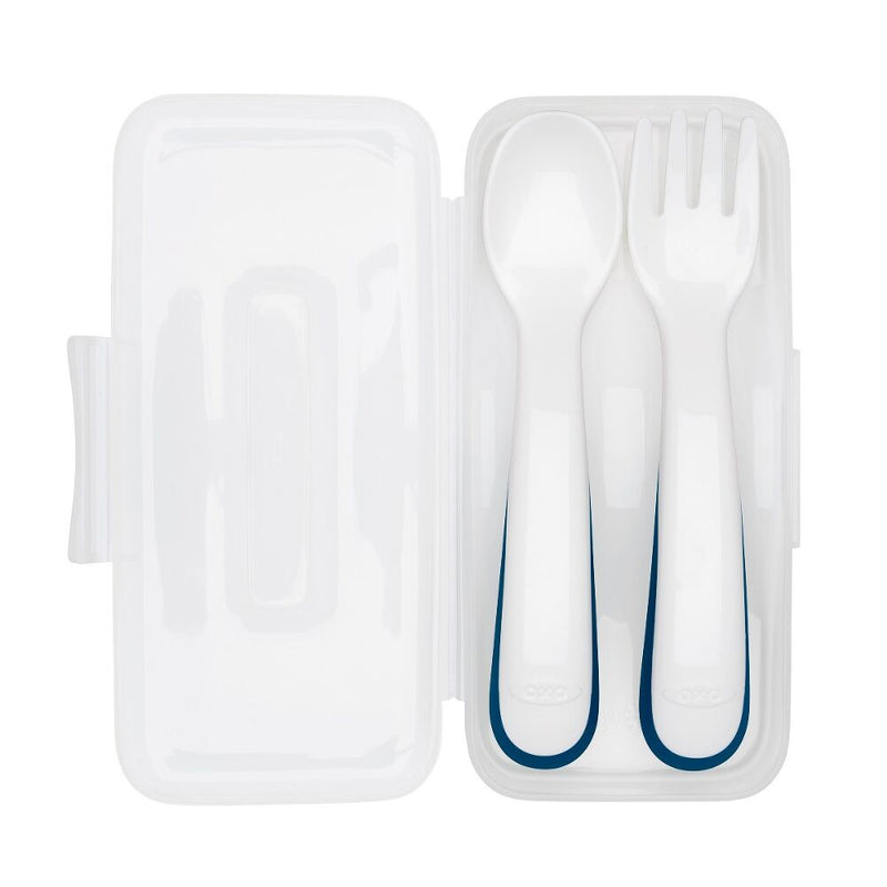 On-the-Go Plastic Fork and Spoon Set with Travel Case I8