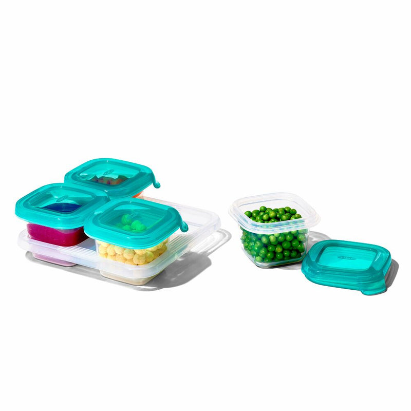 4 oz Baby Blocks™ Silicone Freezer Storage Containers - Tot Teal J0