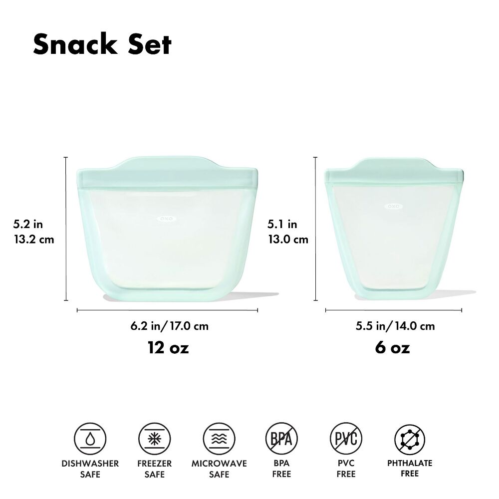 Tot Silicone Reusable Bag - 2-Piece Stand-Up Cup Set Q6