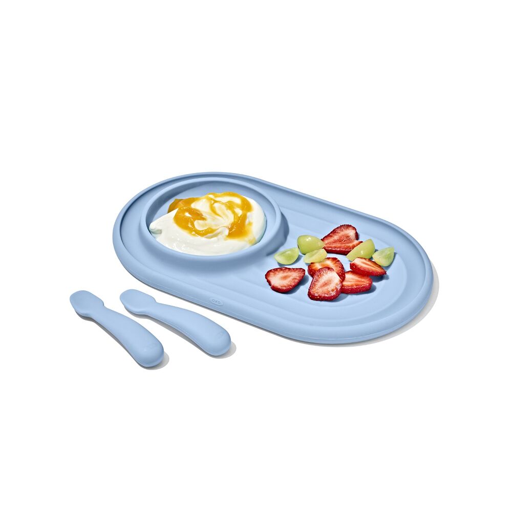 Textured Suction Plate & Spoons Set – 3-Piece T0