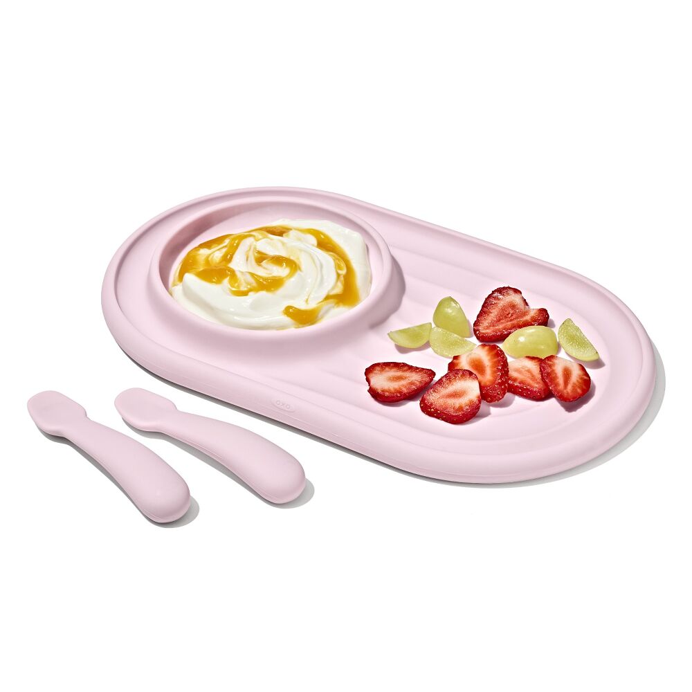 Textured Suction Plate & Spoons Set – 3-Piece T0