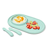 Textured Suction Plate & Spoons Set – 3-Piece T0