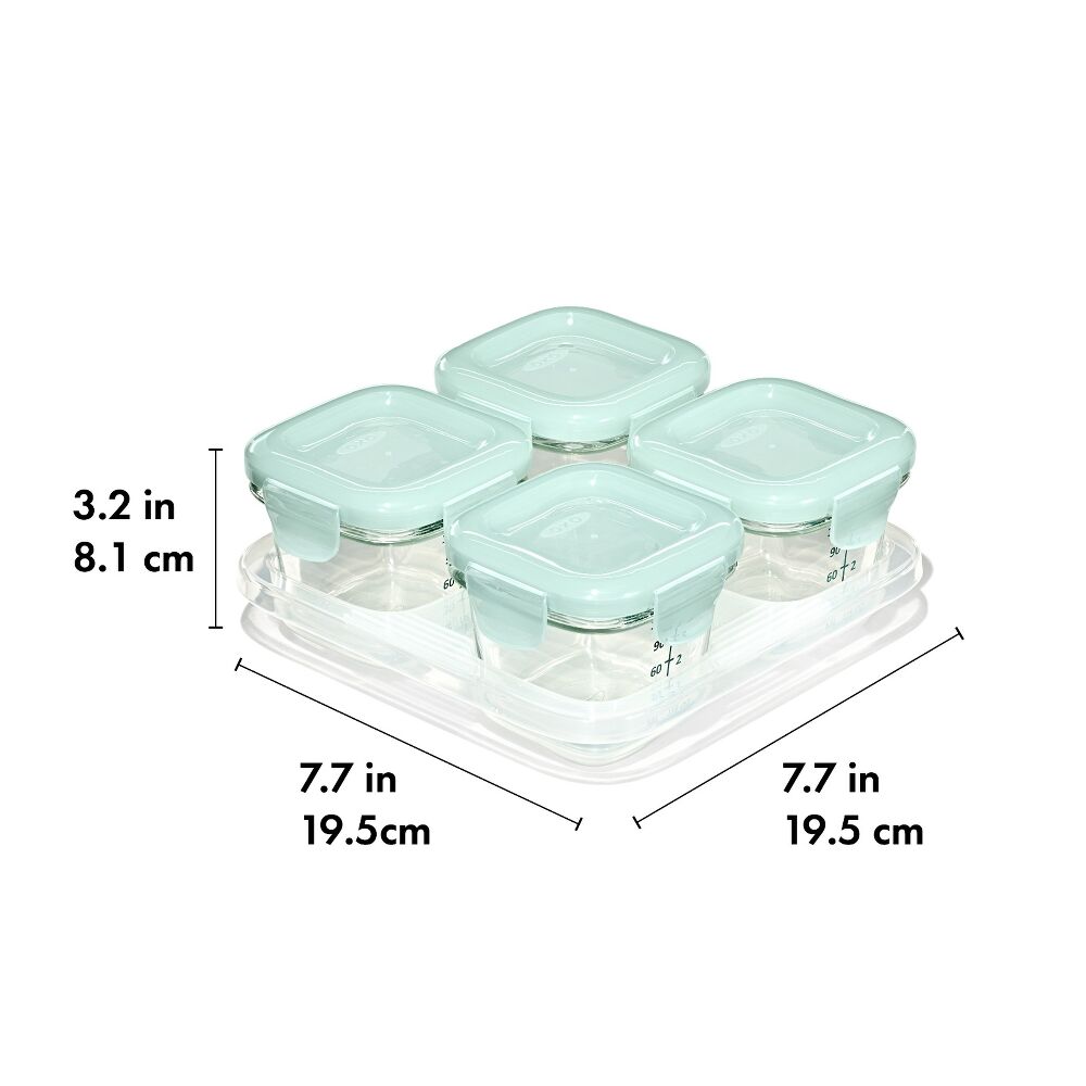 Glass Baby Blocks Food Storage Containers (4 oz) - Opal A9