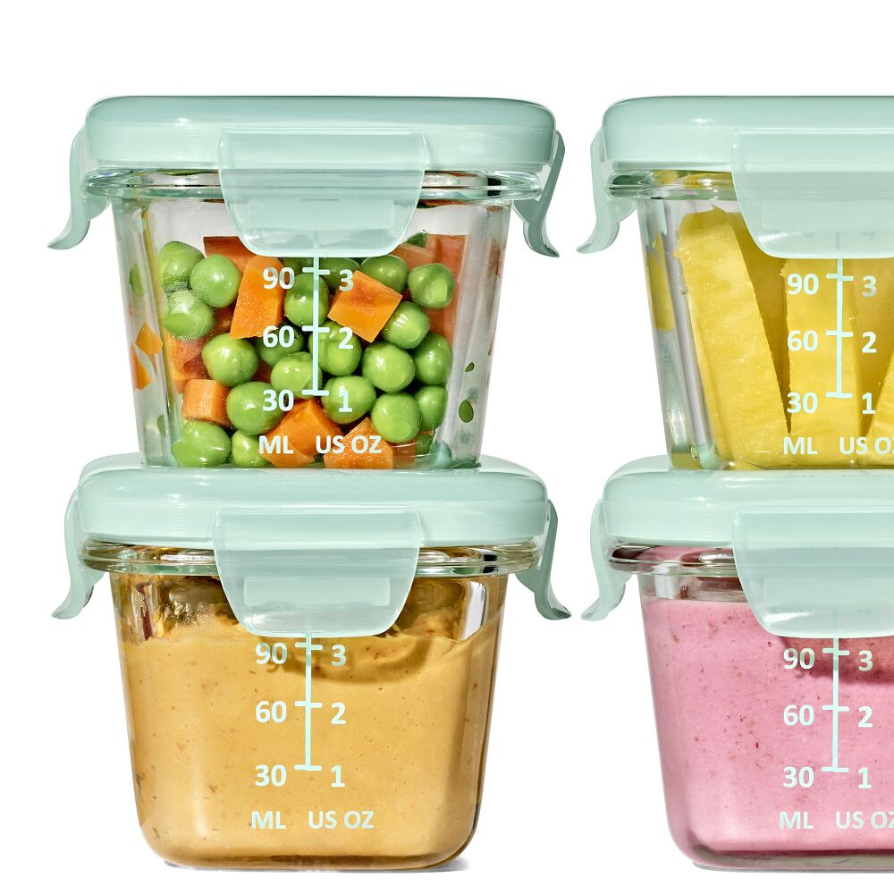 Glass Baby Blocks Food Storage Containers (4 oz) - Opal A9